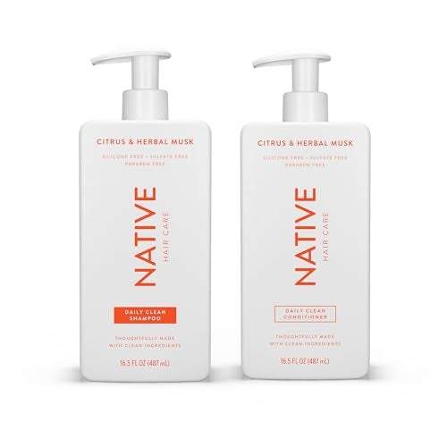 Native Shampoo and Conditioner contain Naturally Derived Ingredients | All Hair Types, Color & Treated, Fine to Dry Damaged | Sulfate & Dye Free | Citrus & Herbal Musk, 16.5 fl oz each (2 pack) - Image 1