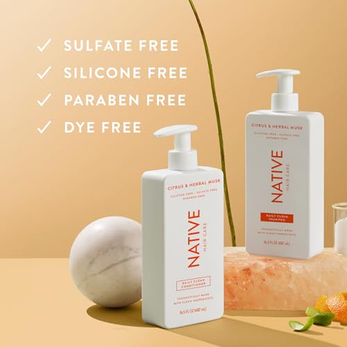 Native Shampoo and Conditioner contain Naturally Derived Ingredients | All Hair Types, Color & Treated, Fine to Dry Damaged | Sulfate & Dye Free | Citrus & Herbal Musk, 16.5 fl oz each (2 pack) - Image 2