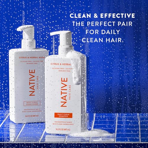 Native Shampoo and Conditioner contain Naturally Derived Ingredients | All Hair Types, Color & Treated, Fine to Dry Damaged | Sulfate & Dye Free | Citrus & Herbal Musk, 16.5 fl oz each (2 pack) - Image 3