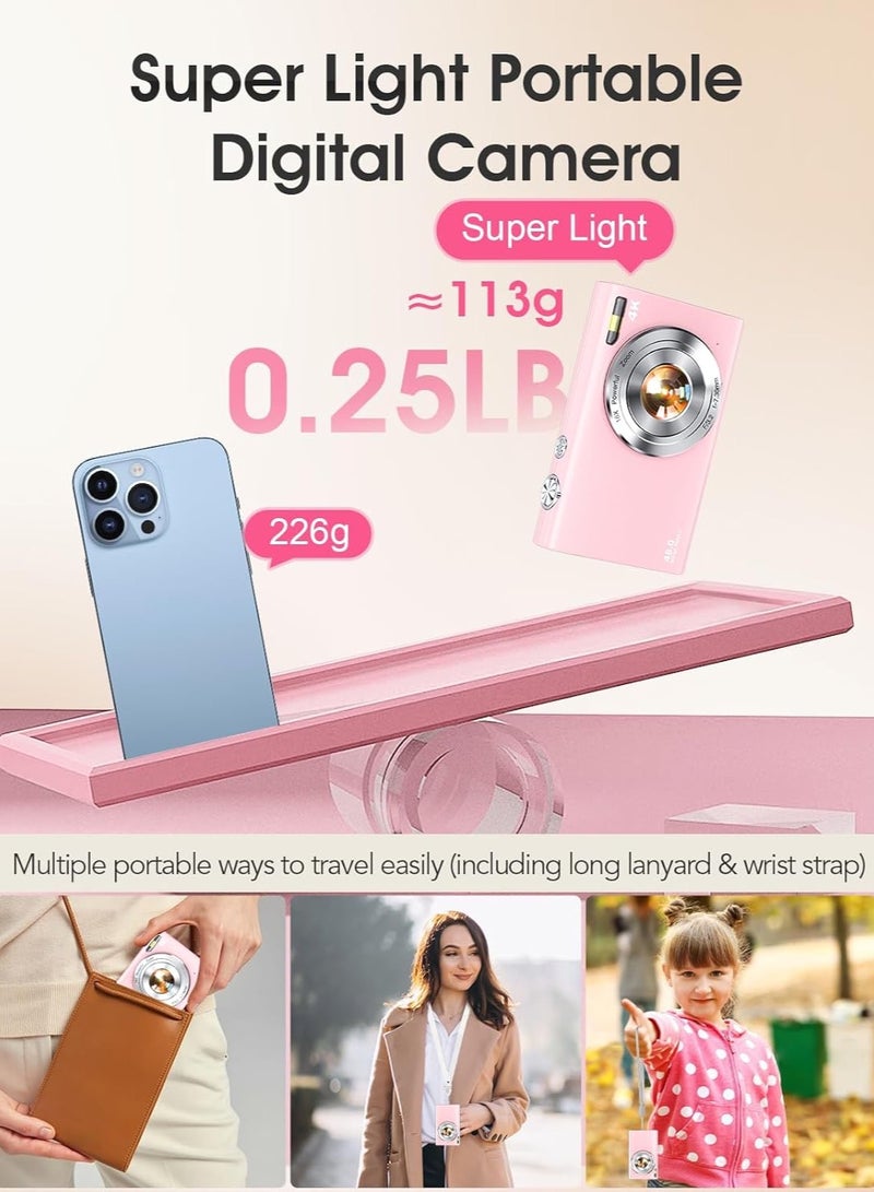 PROMAGE Digital Camera, Autofocus UHD 4K Vlogging Camera with 32GB Card, 48MP 16X Digital Zoom Digital Camera  - Image 3