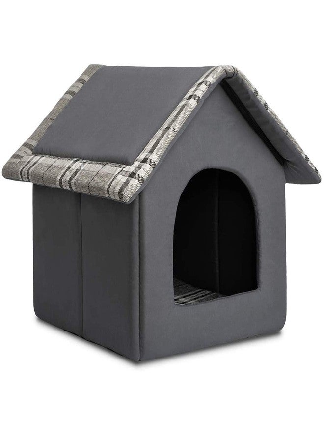 BEJOY Cat Bed Cat House Small Dog Bed Kitten Bed Pet House Warm Puppy Bed, Soft Pet Cave Bed, Dark Gray(40*40cm*38cm) - Image 1