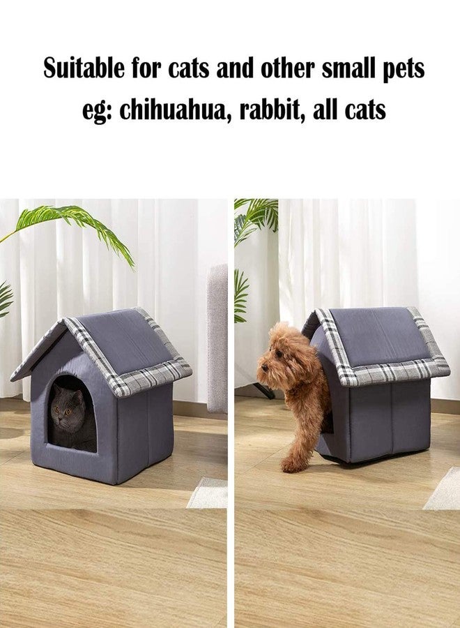 BEJOY Cat Bed Cat House Small Dog Bed Kitten Bed Pet House Warm Puppy Bed, Soft Pet Cave Bed, Dark Gray(40*40cm*38cm) - Image 2