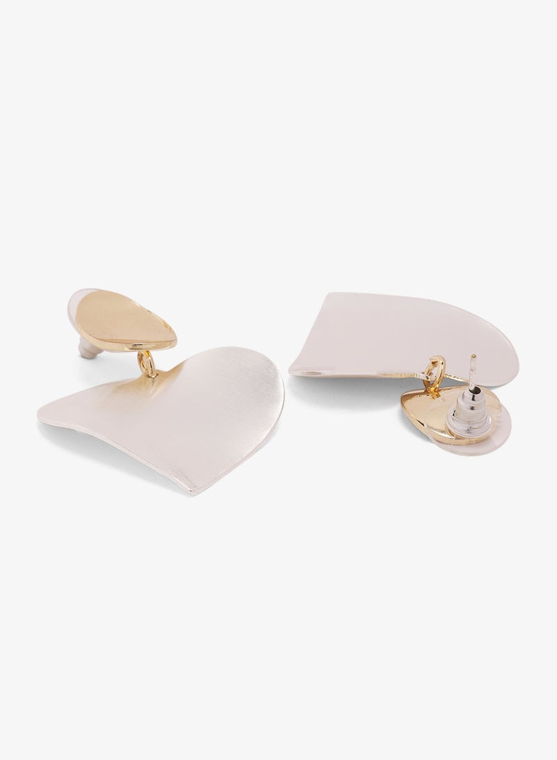 Ginger Heart Shape Statement Earrings - Image 2