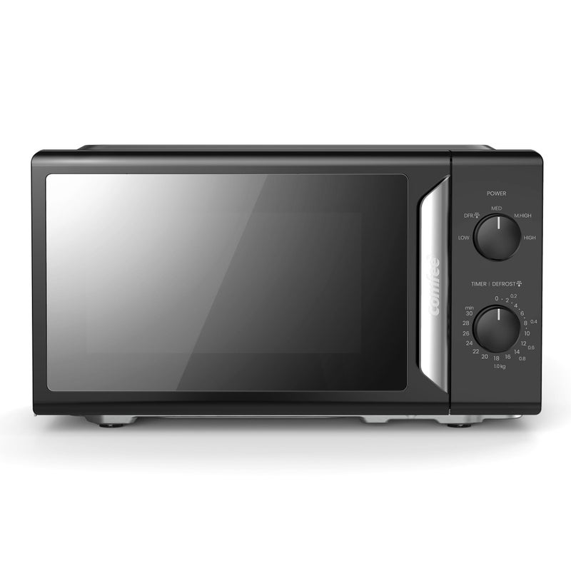 COMFEE' 19L 700W Black and Mirror Mini Microwave Oven, Compact Design, InverTech and Quick Defrost Function, 5 Cooking Power Levels with Kitchen Manual Timer - Mirror Design CMO-MP012ND(MB) - Image 1