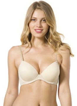 Le Jardin 7050 Skin Micro Covered Earless Push Up Underwire Silicone Bra 