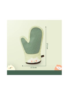 Y&D Oven Gloves, Heat Resistant Gloves with Silicone Non-Slip for Kitchens, Grilling, Cooking, Baking, Microwaving, and Pizza, Reusable Cooking Baking Barbecue Microwave - 1 Pair (Green)  - Image 5