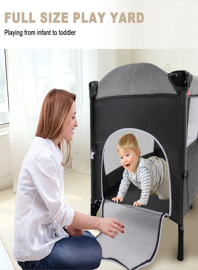 MMBABY Baby Bedside Crib,Pack and Play,Multifunction Portable Large Playard from Newborn to Toddlers,U-Shaped Diaper Changer - Image 4