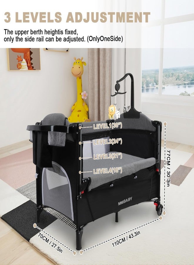 MMBABY Baby Bedside Crib,Pack and Play,Multifunction Portable Large Playard from Newborn to Toddlers,U-Shaped Diaper Changer - Image 3