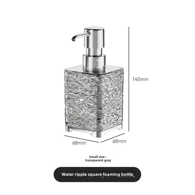 Light luxury shower gel press bottle hair conditioner bottle hand sanitizer empty replacement bottle shampoo sub-bottle high color value(Transparent gray square foaming bottle 300ML) - Image 1
