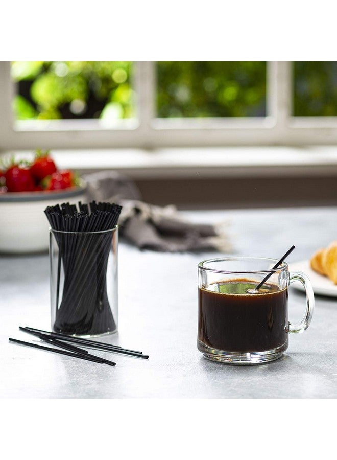 Comfy Package [1000 Count] 5 Inch Coffee & Cocktail Stirrers/Straws Disposable Plastic Sip Stir Sticks Black - Image 2