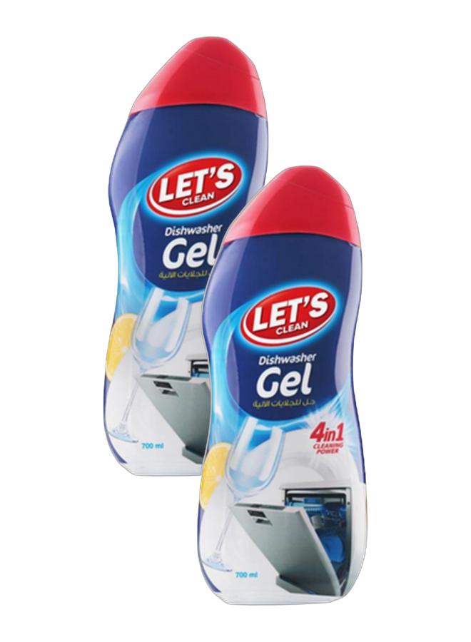 LET'S CLEAN Lemon Dishwasher Gel 4 in 1-700 ml, Pack of 2 - Image 1