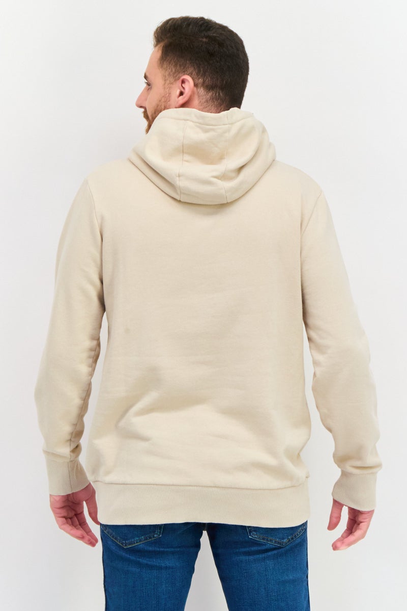 Lyle & Scott هودي رجالي بأكمام طويلة وشعار مطرز، بيج - Image 3