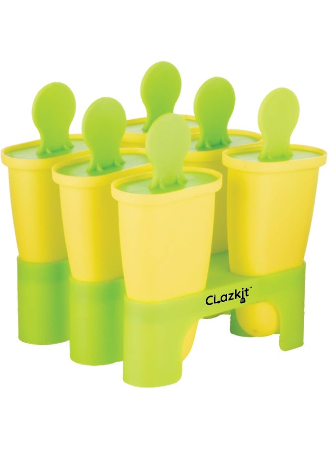Clazkit - Clazkit Set of 6 Plastic Reusable Ice Pop Makers, Homemade Popsicle/Frozen Ice Cream/Kulfi Candy for Children & Adults - Multicolor,10 x 10 x 10 millimeters - Image 1