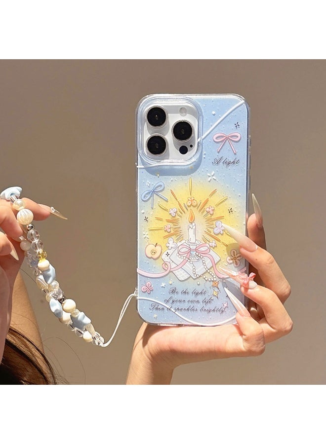 NIBEMINENT Protective TPU Case Cover For iPhone 14 Pro, Globe Candle With Starfish Lanyard - Image 2