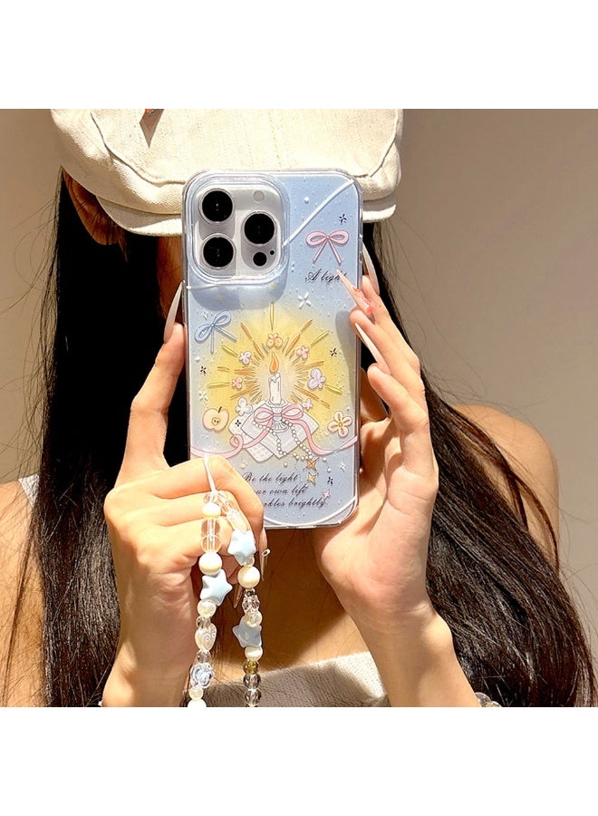 NIBEMINENT Protective TPU Case Cover For iPhone 14 Pro, Globe Candle With Starfish Lanyard - Image 1