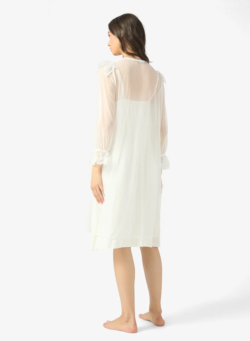خزانة Night Slip Dress With Sheer Robe