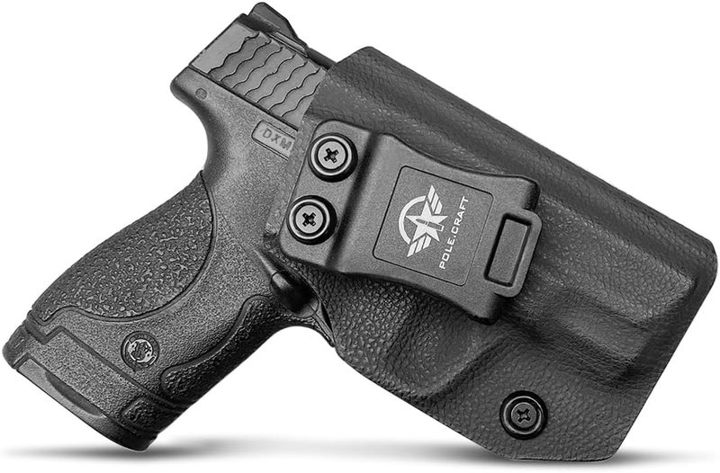 POLE.CRAFT M&P Shield 9MM Holster IWB Kydex Holster Fit: Smith & Wesson M&P Shield Plus / M2.0 / M1.0-9mm/.40 S&W 3.1" Barrel Pistol- Inside Waistband - Image 1