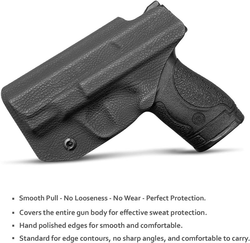 POLE.CRAFT M&P Shield 9MM Holster IWB Kydex Holster Fit: Smith & Wesson M&P Shield Plus / M2.0 / M1.0-9mm/.40 S&W 3.1" Barrel Pistol- Inside Waistband - Image 2