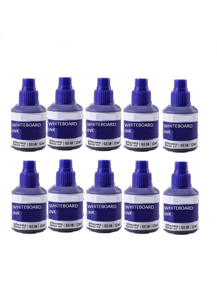 Alissa - 10Pcs Refilling Inks For Whiteboard Marker Pen Refilling Inks (Blue) - Image 1