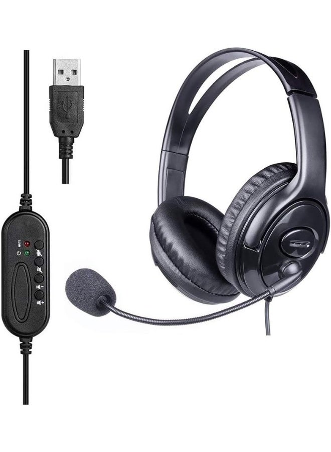 Headset Call Center Headphone with Microphone Noise Cancelling Over Ear Wired Headphone Computer Headset for Call Center Office Home Online Teaching - Image 1