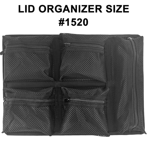 LAFENLIN UPGRADED Lid Organizer for Pelican 1520 Case, 5 Thick Mesh Pockets for Photographers & Divers, Securely Organize Camera Gears, Dive Tools in Hard Cases - No Screws, Includes Hook and Loop - Image 2