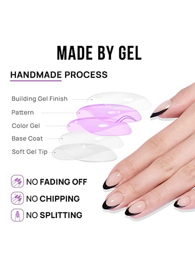 BTArtbox أظافر فرنسية مزيفة بالألماسة، أظافر قصيرة للضغط، أظافر لاصقة للنساء، هدية، تناسب بشكل مثالي وطبيعي، أظافر قابلة لإعادة الاستخدام، ملصقات بحجم 16، 30 قطعة أظافر مزيفة، فرنسية سوداء - Image 3