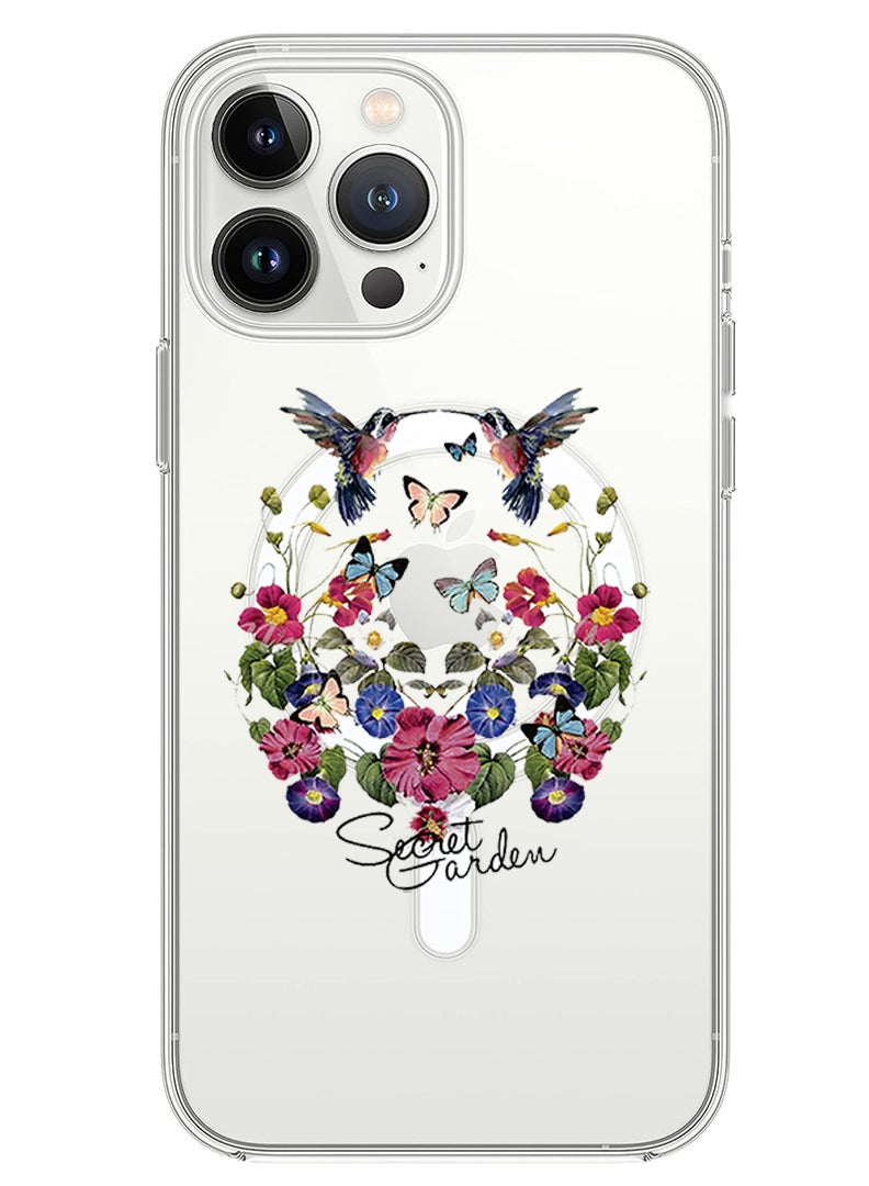 Theodor Magnetic Case for iPhone 14 Pro Max 6.7-inch Compatible with MagSafe Wireless Charging, Shockproof Phone Bumper Cover Secret Garden copy - Image 1