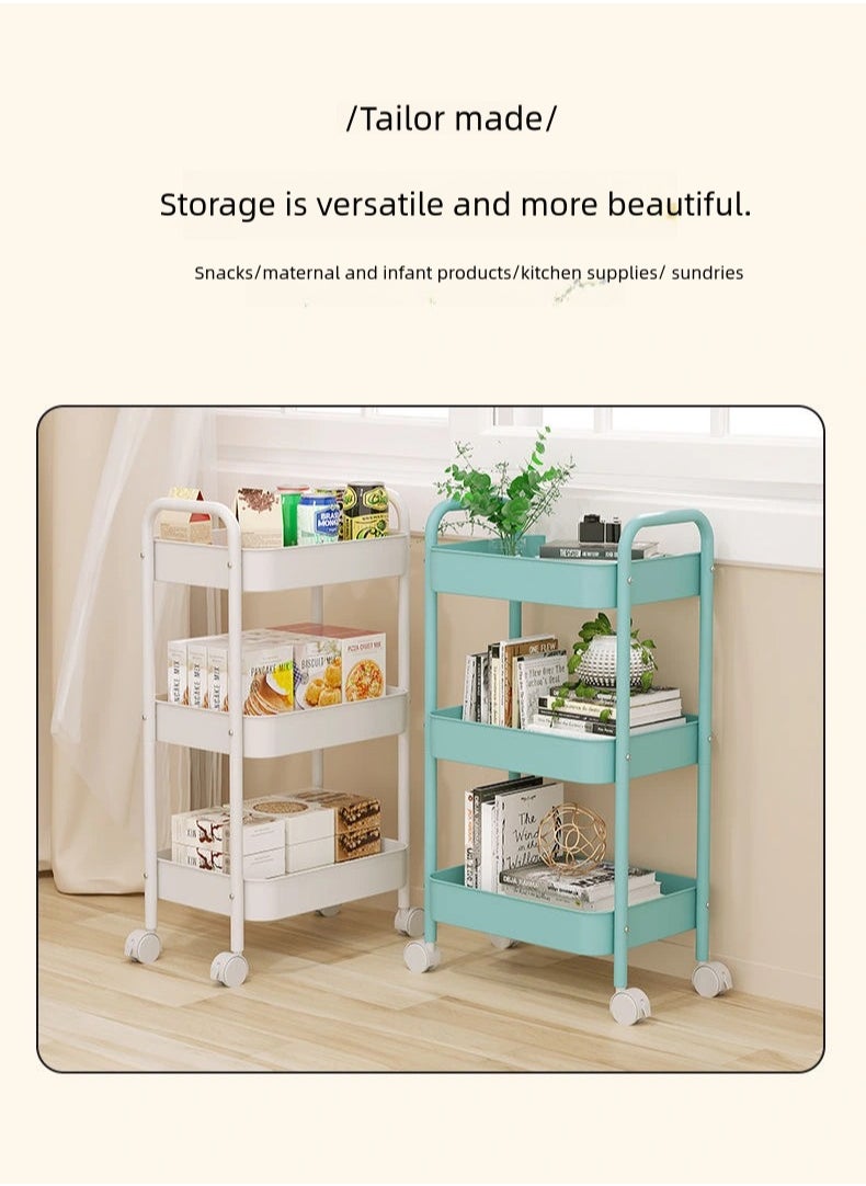 I LOVE KIDS - Baby Diaper Cart with Wheels and Handle 3 Tier Rolling Cart Diaper Organizer , Baby Organizer for Storage Baby Clothes, Wipes, Bibs, Changing Table Mats - Image 1