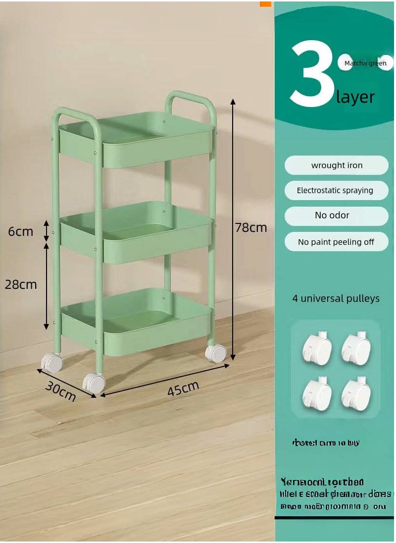 I LOVE KIDS - Baby Diaper Cart with Wheels and Handle 3 Tier Rolling Cart Diaper Organizer , Baby Organizer for Storage Baby Clothes, Wipes, Bibs, Changing Table Mats - Image 1
