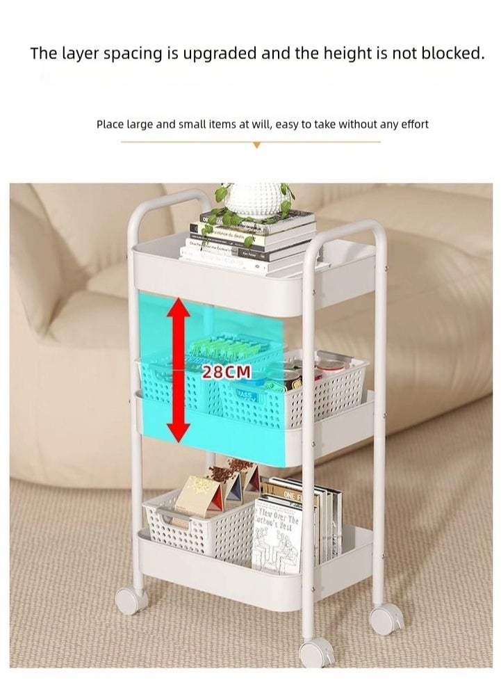 I LOVE KIDS - Baby Diaper Cart with Wheels and Handle 3 Tier Rolling Cart Diaper Organizer , Baby Organizer for Storage Baby Clothes, Wipes, Bibs, Changing Table Mats - Image 1