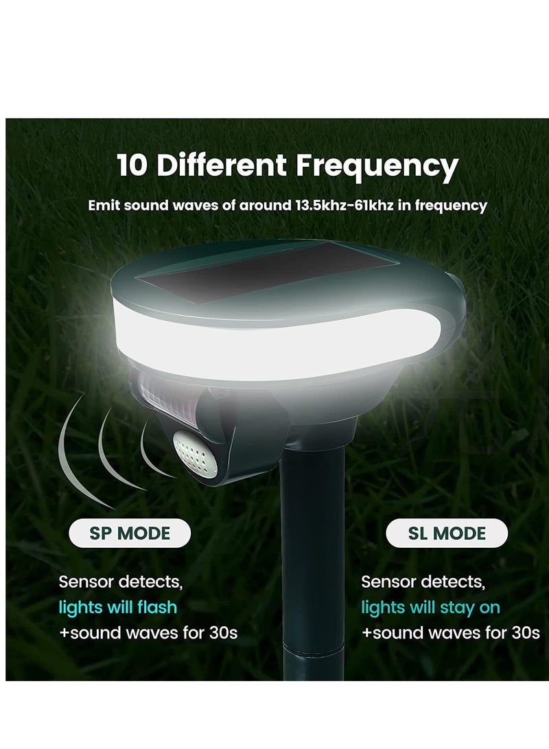 SOLARAE Solar Animal Repeller Outdoor Ultrasonic Ourtdoor Repels Deer Cat Dog Deterrent Device Rabbit Bird Fox Skunk Chipmunk with Motion Sensor for Lawn Garden Yard - Image 4