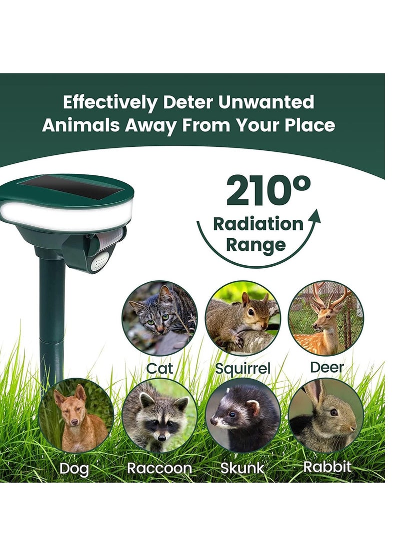 SOLARAE Solar Animal Repeller Outdoor Ultrasonic Ourtdoor Repels Deer Cat Dog Deterrent Device Rabbit Bird Fox Skunk Chipmunk with Motion Sensor for Lawn Garden Yard - Image 2