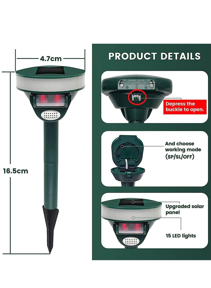 SOLARAE Solar Animal Repeller Outdoor Ultrasonic Ourtdoor Repels Deer Cat Dog Deterrent Device Rabbit Bird Fox Skunk Chipmunk with Motion Sensor for Lawn Garden Yard - Image 3