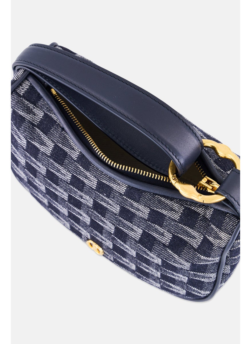 BALLY Women Monogram Emblem Minimoon Day Clutch Bag, Navy Blue  - Image 3