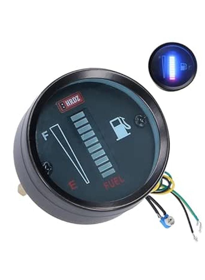 عداد الوقود العالمي 52 ملم مع مؤشر LED أزرق، مقاومة قابلة للتعديل، 12 فولت للسيارات والدراجات النارية - Image 1