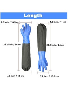 Y&D Plastic Gloves Pond Cleaning Drainage Full Arm Elastic Band PU Wear-Resistant Waterproof  - Image 2