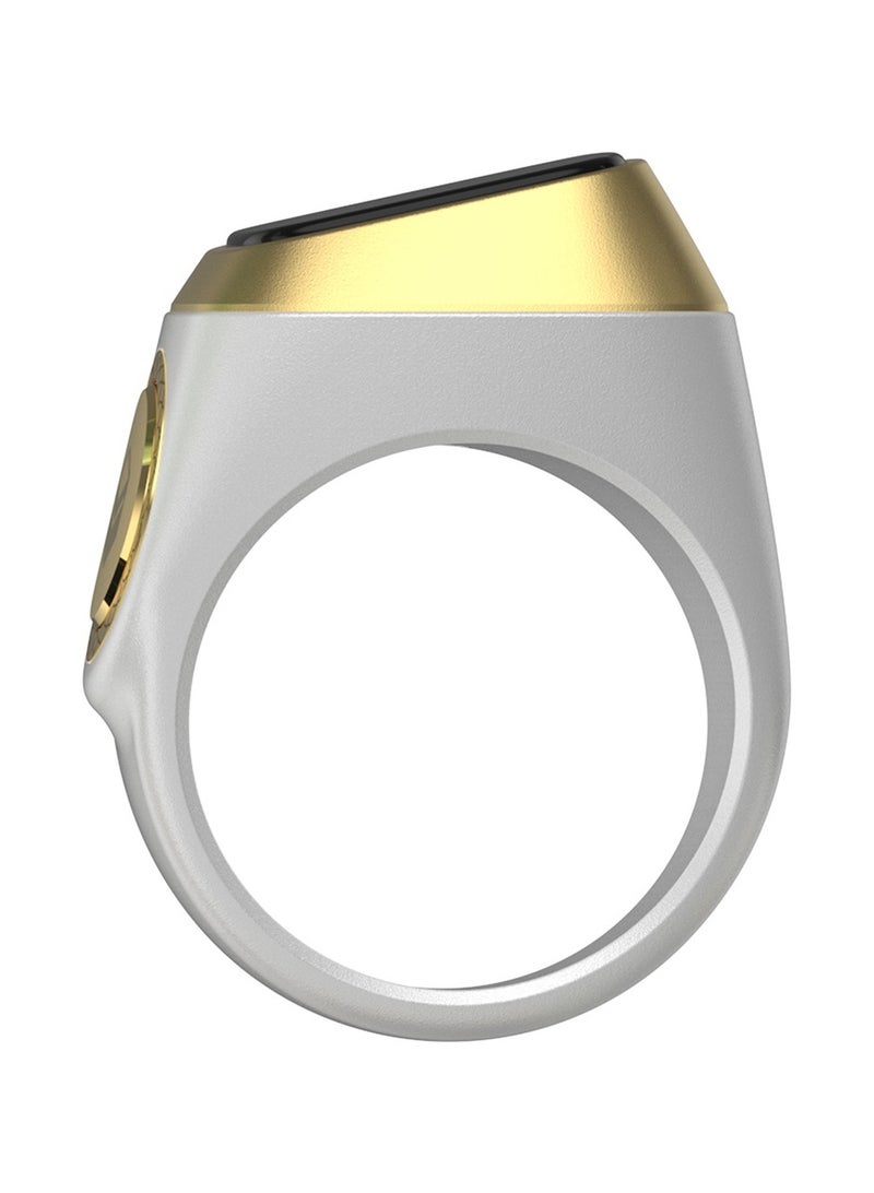 إيكيبلا خاتم التسبيح الذكي مع شاشة OLED وبطارية احتياطية قوية وعداد تسبيح يعمل عبر التطبيق وتقنية تذكير الصلاة و5 تذكيرات بأوقات الصلاة وخاتم الذكر الذكي iQibla مقاس 18 مم أبيض - Image 3