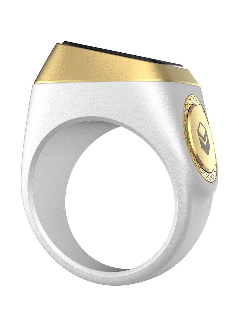 إيكيبلا خاتم التسبيح الذكي مع شاشة OLED وبطارية احتياطية قوية وعداد تسبيح يعمل عبر التطبيق وتقنية تذكير الصلاة و5 تذكيرات بأوقات الصلاة وخاتم الذكر الذكي iQibla مقاس 18 مم أبيض - Image 5