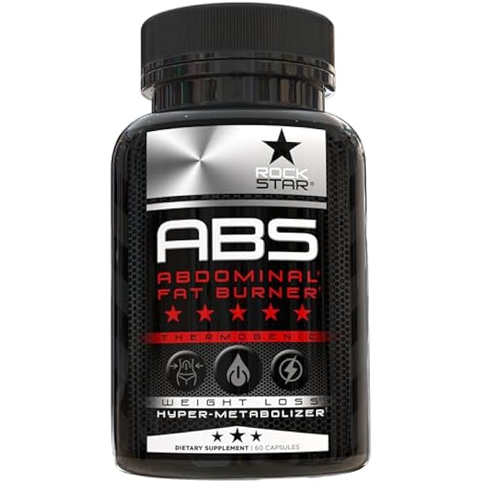 Rockstar Abs Dietary Supplement - Thermogenic Ab Fat Burner, Hyper Metabolizer - Belly Fat & 6 Pack Support, Weight Loss, GLP-1 & Metabolism Booster Pills for Men & Women – Targeted Abdominal Fat Loss - Image 1