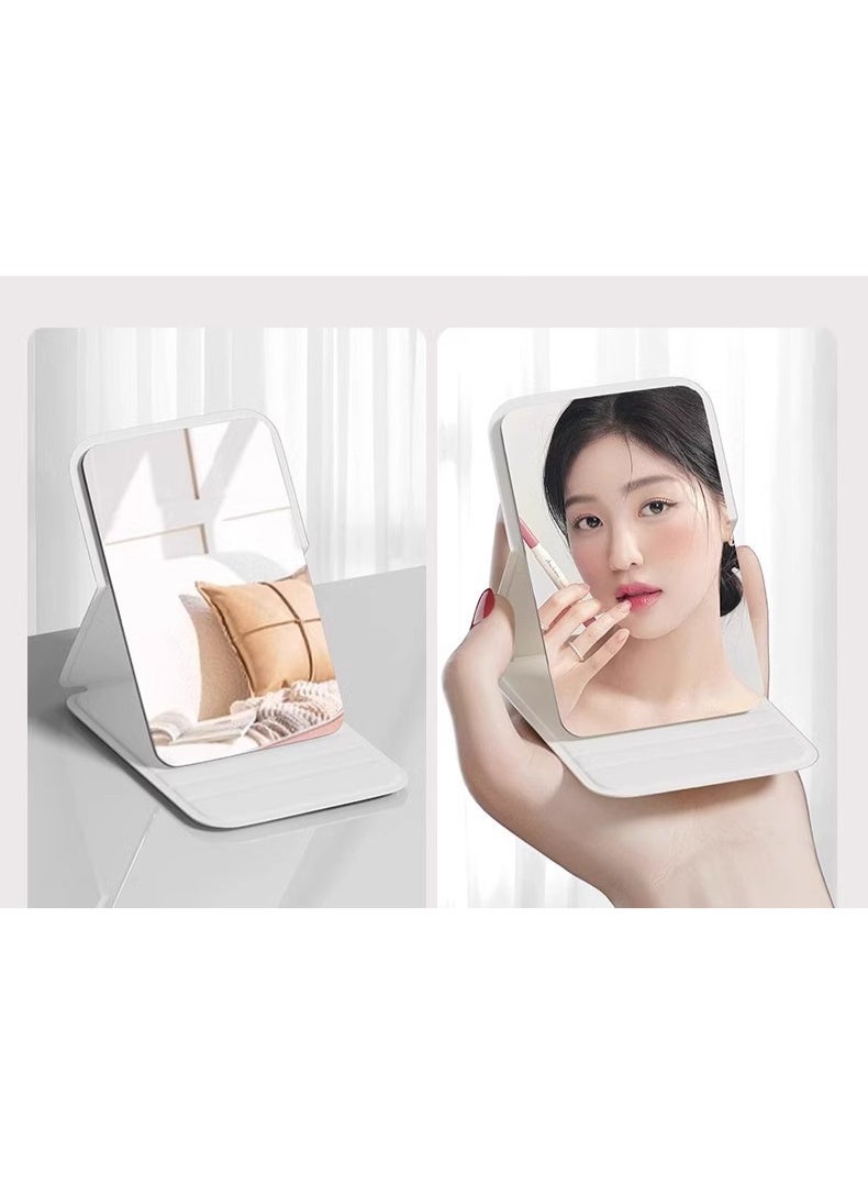 Pocket Mirror, Portable Folding Compact Makeup Mirror for Quick Touch-ups on the Go (White) - Image 1