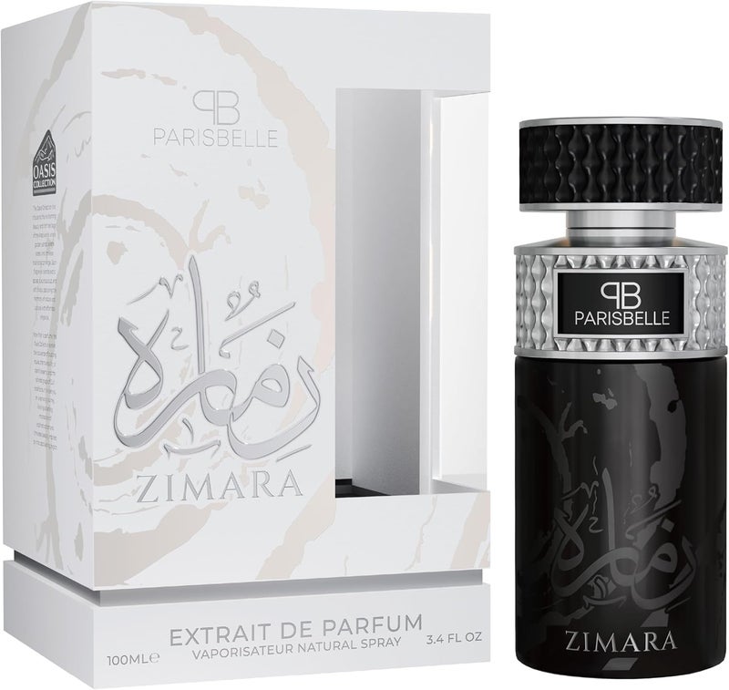 Parisbelle Zimara Oasis Collection Extrait De Parfum 100ml | Floral-Leather Unisex Fragrance with Rose, Musk & Vanilla - Image 1