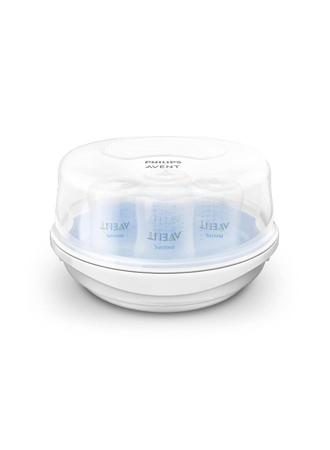 Avent معقم بخار الميكروويف من فيليبس أفيت لزجاجات الأطفال، المصاصات، الأكواب والمزيد، SCF281/05 - Image 1