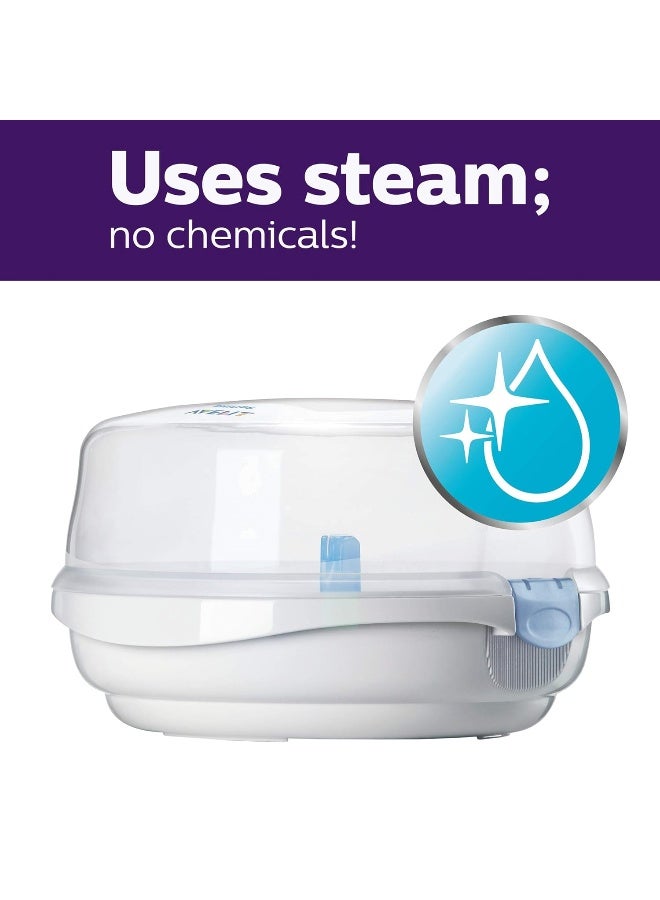 Avent معقم بخار الميكروويف من فيليبس أفيت لزجاجات الأطفال، المصاصات، الأكواب والمزيد، SCF281/05 - Image 3