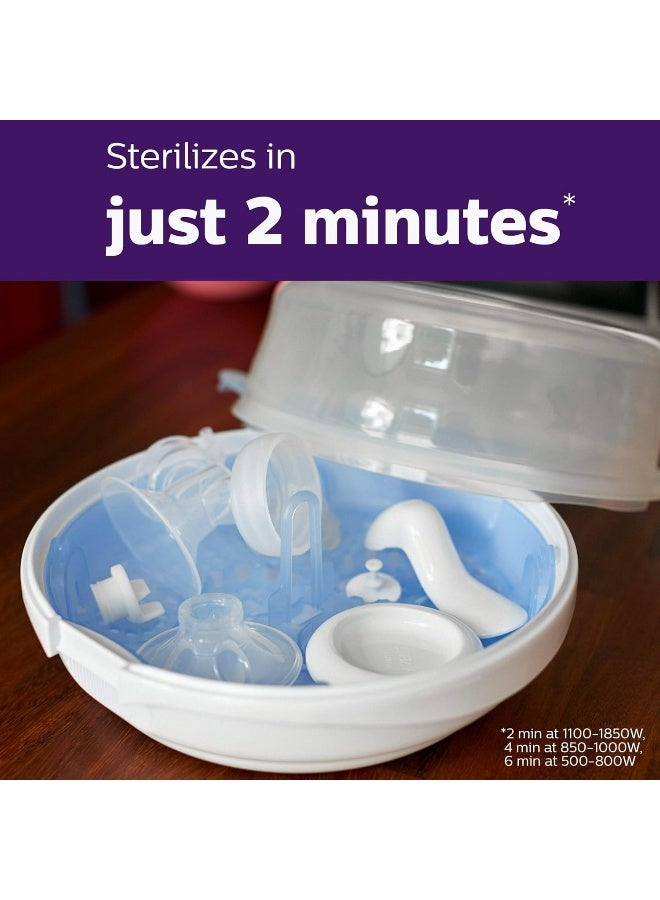 Avent معقم بخار الميكروويف من فيليبس أفيت لزجاجات الأطفال، المصاصات، الأكواب والمزيد، SCF281/05 - Image 4