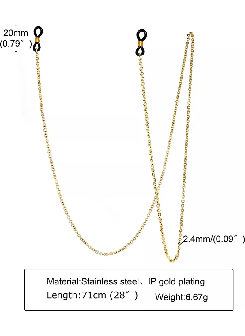 Angelika Glasses Chain Rope Silver Mini Ring
