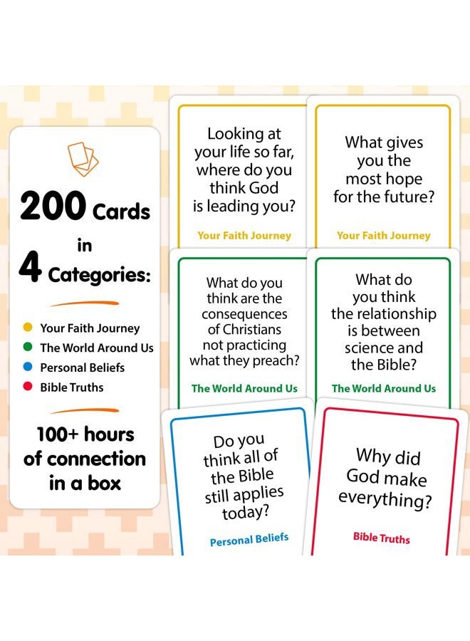 TALKING POINT CARDS 200 Conversation Cards for Christians Game - Explore Your Faith and Have Fun on Family Game Night, Bible Study or Youth Groups - Perfect for Church Groups, Couples Night, Easter Gifts - Image 3