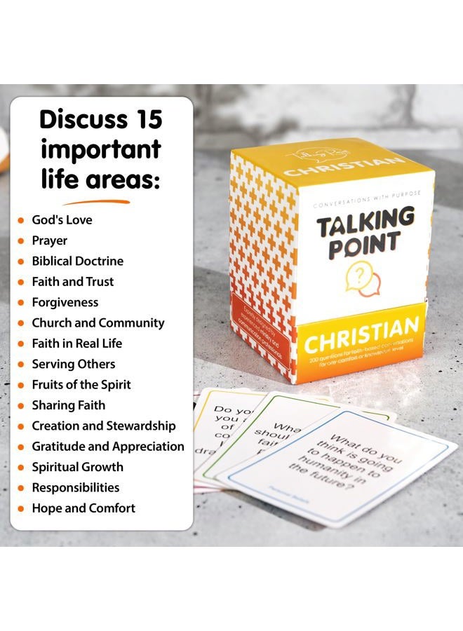 TALKING POINT CARDS 200 Conversation Cards for Christians Game - Explore Your Faith and Have Fun on Family Game Night, Bible Study or Youth Groups - Perfect for Church Groups, Couples Night, Easter Gifts - Image 4