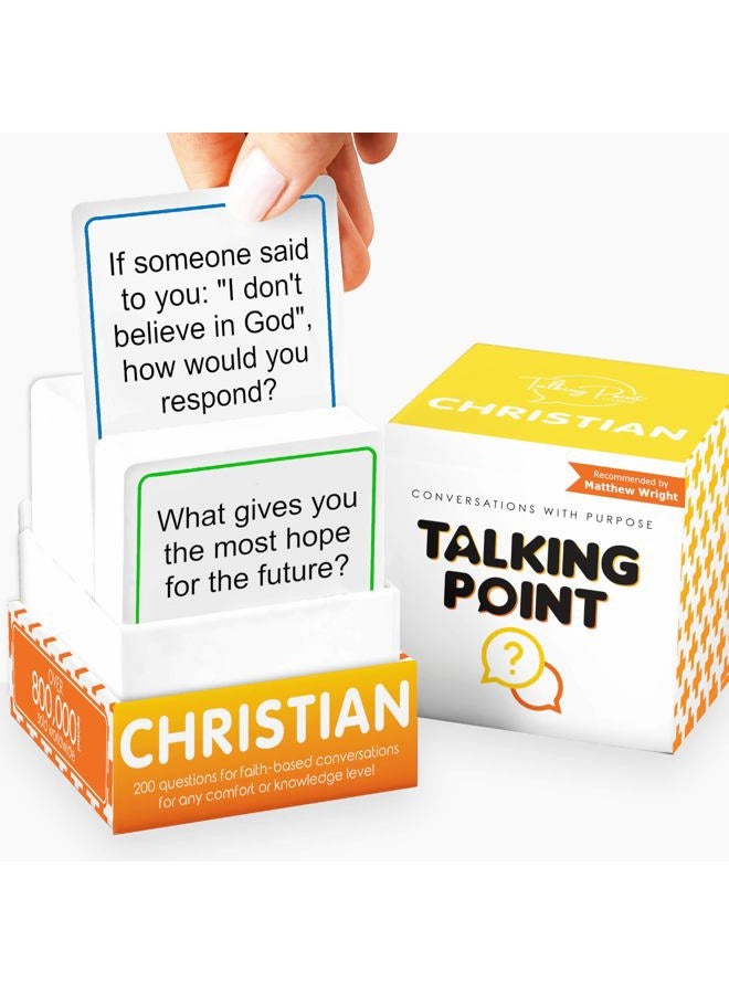TALKING POINT CARDS 200 Conversation Cards for Christians Game - Explore Your Faith and Have Fun on Family Game Night, Bible Study or Youth Groups - Perfect for Church Groups, Couples Night, Easter Gifts - Image 1