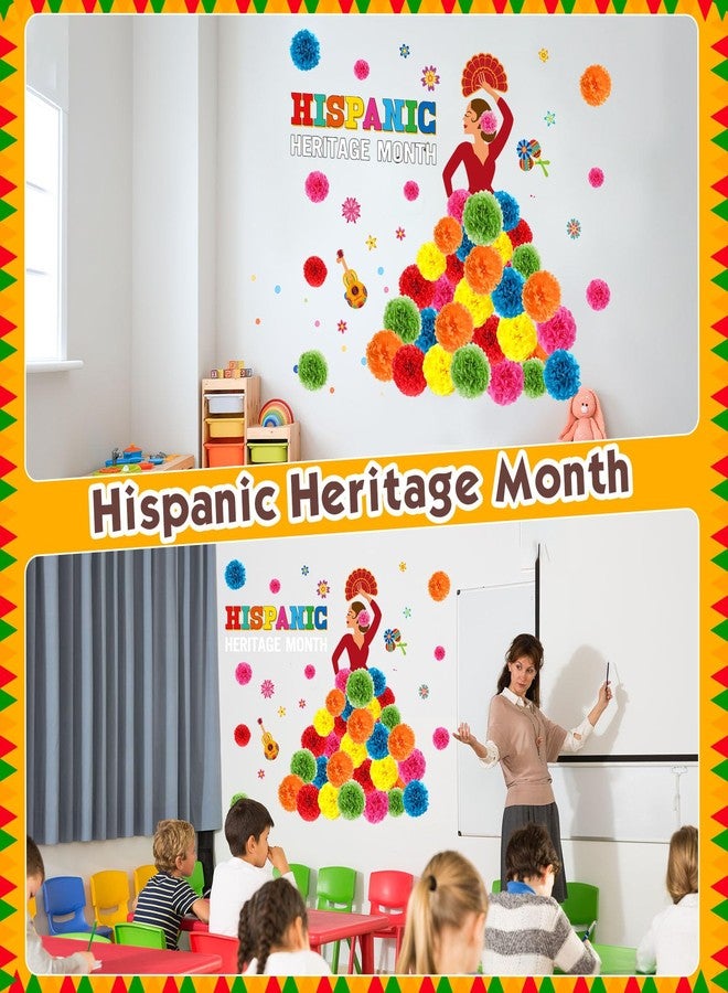 Funrous 68 Pcs Hispanic Heritage Month Decorations Spanish Classroom Bulletin Board Hispanic Heritage Bulletin Board Decoration Latin American Cutouts with 3D Pompom for Classroom Home Decor (Pompom) - Image 5