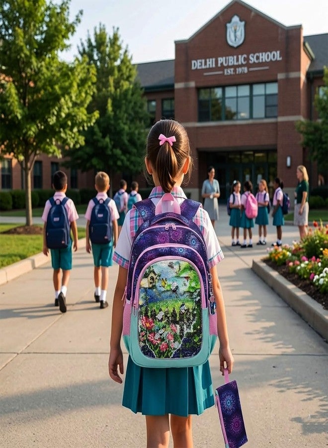 ARTBOX Sequinn Big Size Branded Quality Product 18 inch Size School Bag for Senior Girls Students with Air Flow Technology - Image 3